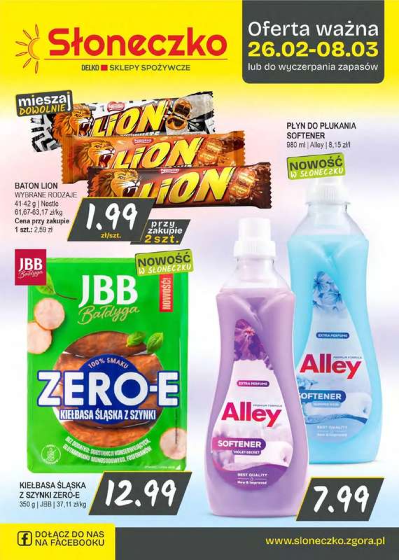 Słoneczko - gazetka promocyjna Gazetka od czwartku 26.02 do niedzieli 08.03