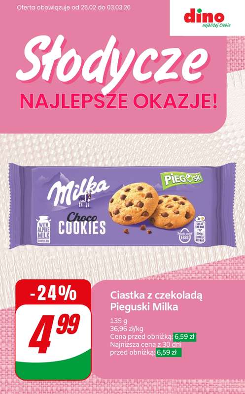 Dino - gazetka promocyjna Najlepsze okazje na SŁODYCZE! od czwartku 26.02 do wtorku 03.03