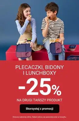Smyk - gazetka promocyjna Plecaczki, bidony i lunchboxy -25% na drugi produkt od środy 25.02 do środy 04.03