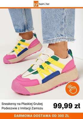 Sneakersy na Płaskiej Grubej Podeszwie z Imitacji Zamszu