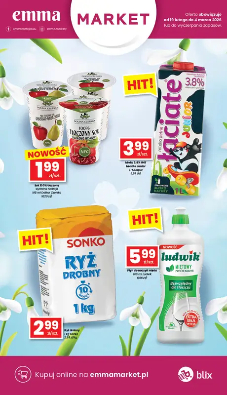 emma MARKET - gazetka promocyjna Gazetka od czwartku 19.02 do środy 04.03
