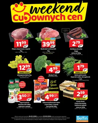 Delfin - gazetka promocyjna Weekend cudownych cen od czwartku 26.02 do niedzieli 01.03