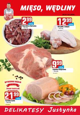 Delikatesy Justynka - gazetka promocyjna Plakaty promocyjne od czwartku 26.02 do niedzieli 01.03
