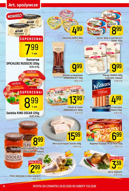 Delikatesy Piotruś Pan - gazetka promocyjna Gazetka od czwartku 26.02 do soboty 07.03 - strona 12
