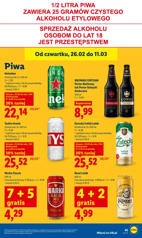 Lidl - gazetka promocyjna Oferta od czwartku od czwartku 26.02 do soboty 28.02 - strona 45