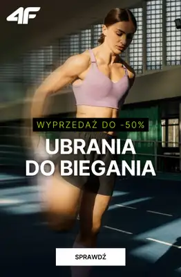 4F - gazetka promocyjna Ubrania do biegania w SUPER cenach! od czwartku 26.02 