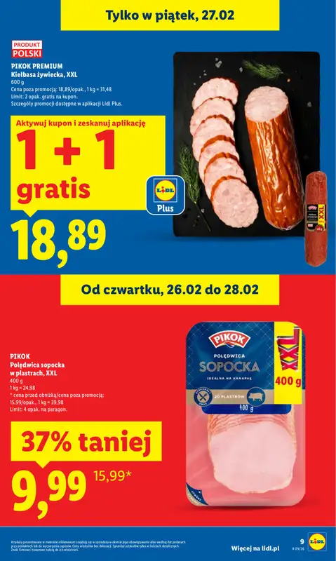 Lidl - gazetka promocyjna Oferta od czwartku od czwartku 26.02 do soboty 28.02 - strona 9