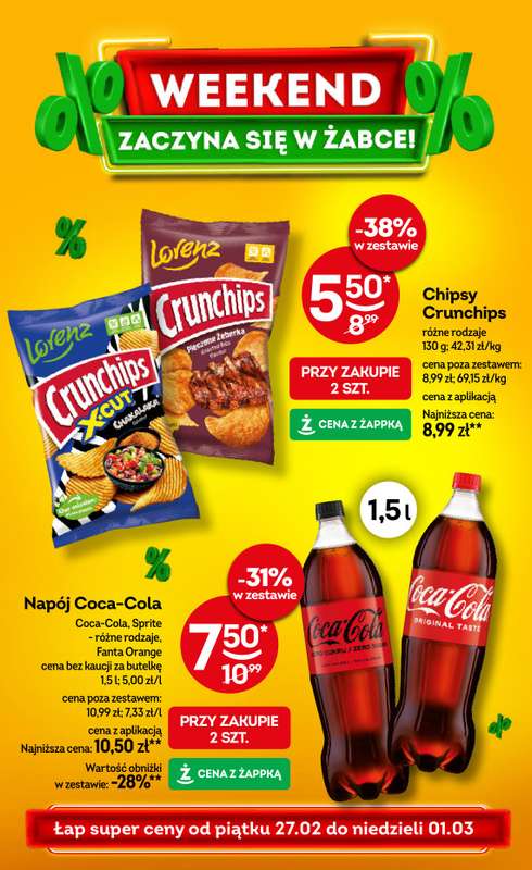 Żabka - gazetka promocyjna Gazetka weekendowa od piątku 27.02 do niedzieli 01.03