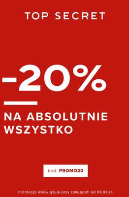 Top Secret - gazetka promocyjna -20% na wszystko od czwartku 26.02 do poniedziałku 02.03