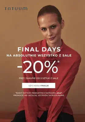 BEST SALE - gazetka promocyjna Tatuum | Dodatkowe -20% na drugi produkt od czwartku 26.02 do wtorku 03.03