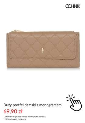 Duży portfel damski z monogramem
