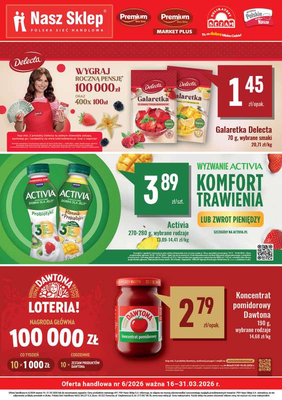 Delikatesy Sezam - gazetka promocyjna Billboard od poniedziałku 16.03 do wtorku 31.03