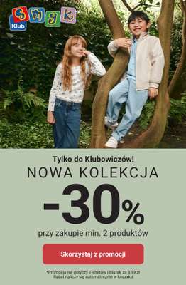 Smyk - gazetka promocyjna -30% na NOWĄ KOLEKCJĘ przy min 2 szt. - dla Klubowiczów! od czwartku 26.02 do poniedziałku 02.03