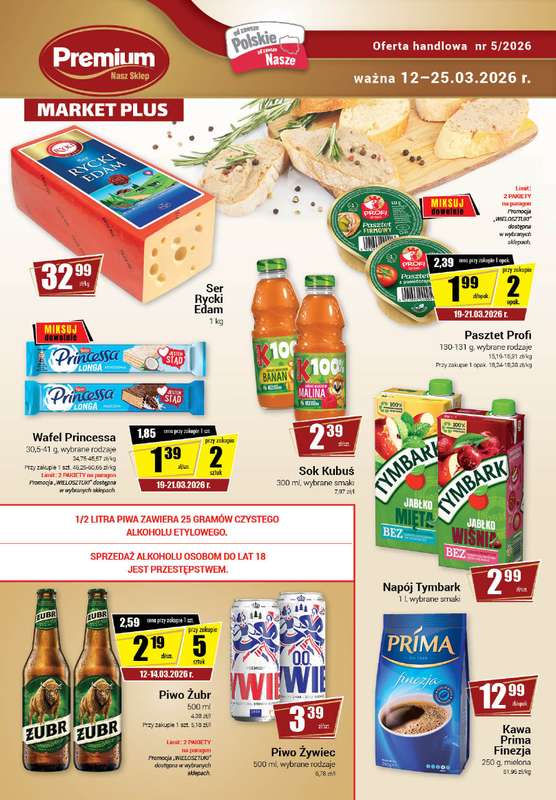 Premium Nasz Sklep - gazetka promocyjna Gazetka Premium Market Plus od czwartku 12.03 do środy 25.03