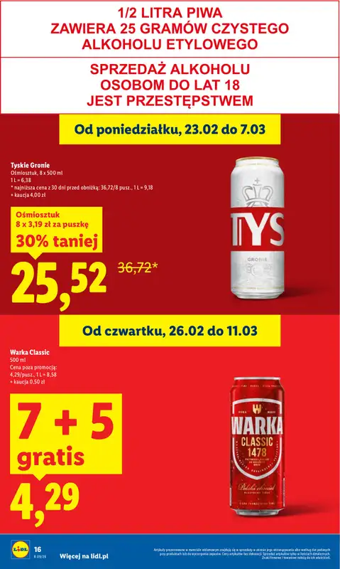 Lidl - gazetka promocyjna Oferta od czwartku od czwartku 26.02 do soboty 28.02 - strona 16