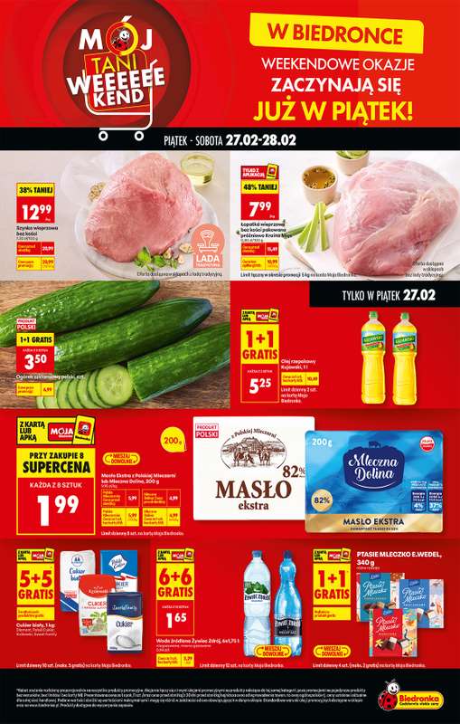 Biedronka - gazetka promocyjna Tani Weekend od piątku 27.02 do soboty 28.02