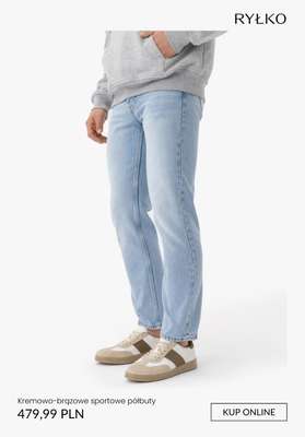 Kremowo-brązowe sportowe półbuty