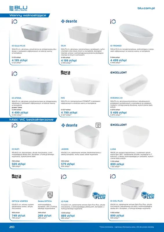 Blu Salony Łazienek - gazetka promocyjna Gazetka promocyjna od niedzieli 01.03 do wtorku 30.06 - strona 20