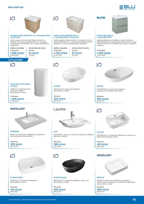 Blu Salony Łazienek - gazetka promocyjna Gazetka promocyjna od niedzieli 01.03 do wtorku 30.06 - strona 15
