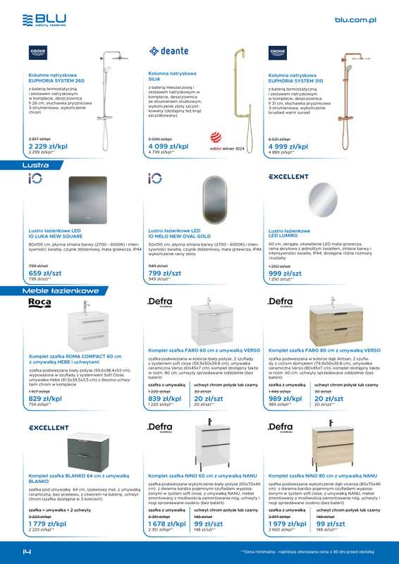 Blu Salony Łazienek - gazetka promocyjna Gazetka promocyjna od niedzieli 01.03 do wtorku 30.06 - strona 14