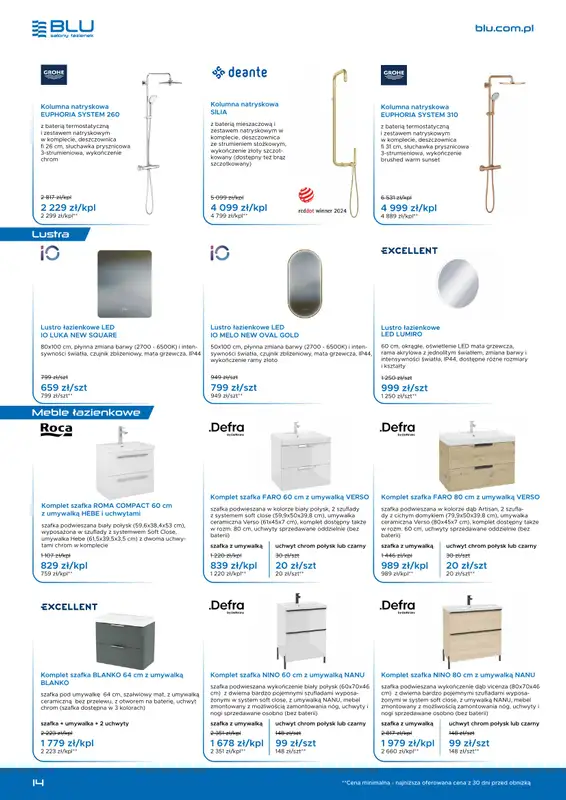 Blu Salony Łazienek - gazetka promocyjna Gazetka promocyjna od niedzieli 01.03 do wtorku 30.06 - strona 14