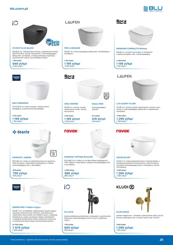 Blu Salony Łazienek - gazetka promocyjna Gazetka promocyjna od niedzieli 01.03 do wtorku 30.06 - strona 21
