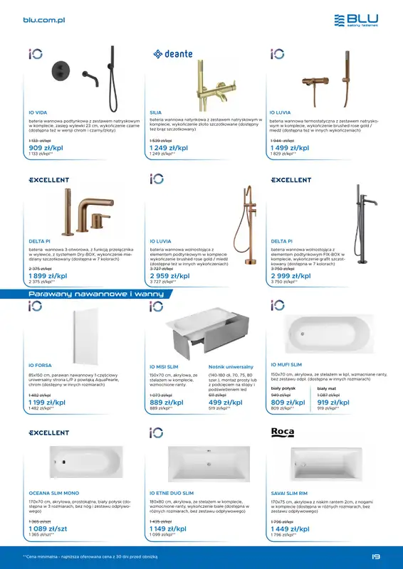 Blu Salony Łazienek - gazetka promocyjna Gazetka promocyjna od niedzieli 01.03 do wtorku 30.06 - strona 19