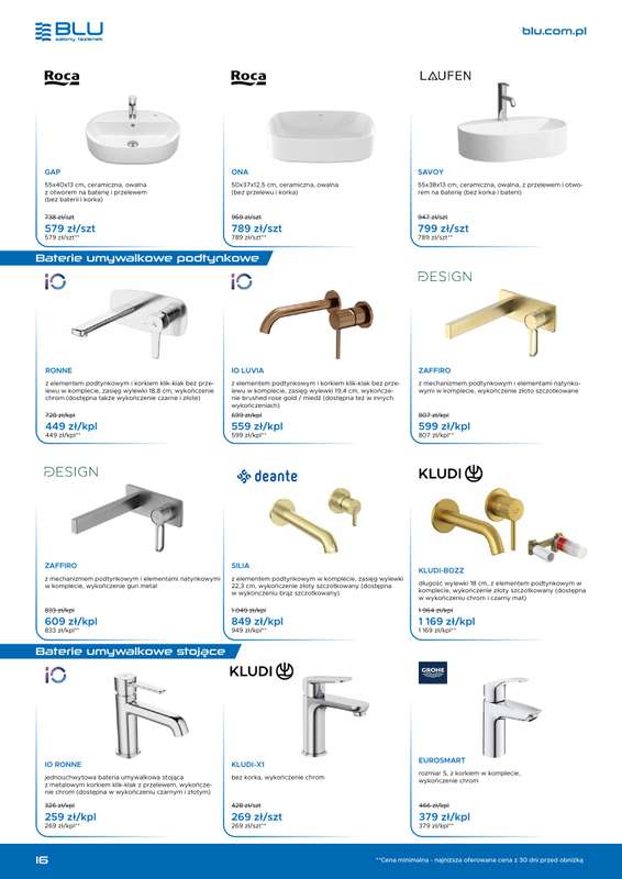 Blu Salony Łazienek - gazetka promocyjna Gazetka promocyjna od niedzieli 01.03 do wtorku 30.06 - strona 16