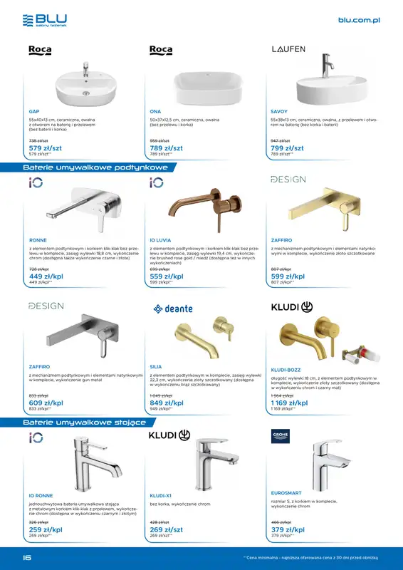 Blu Salony Łazienek - gazetka promocyjna Gazetka promocyjna od niedzieli 01.03 do wtorku 30.06 - strona 16