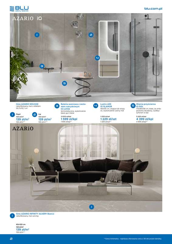 Blu Salony Łazienek - gazetka promocyjna Gazetka promocyjna od niedzieli 01.03 do wtorku 30.06 - strona 2