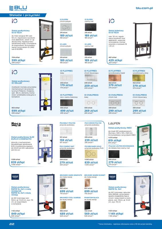 Blu Salony Łazienek - gazetka promocyjna Gazetka promocyjna od niedzieli 01.03 do wtorku 30.06 - strona 22