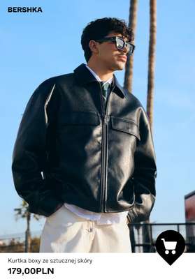 Kurtka boxy ze sztucznej skóry