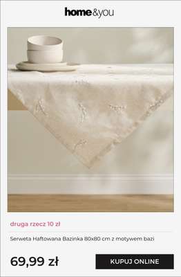 Serweta Haftowana Bazinka 80x80 cm z motywem bazi