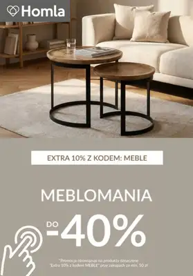Homla - gazetka promocyjna Extra -10% na meble od piątku 27.02 