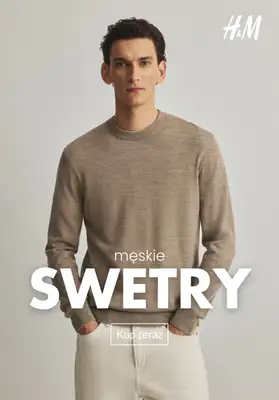 H&M - gazetka promocyjna Męskie swetry od niedzieli 01.03 