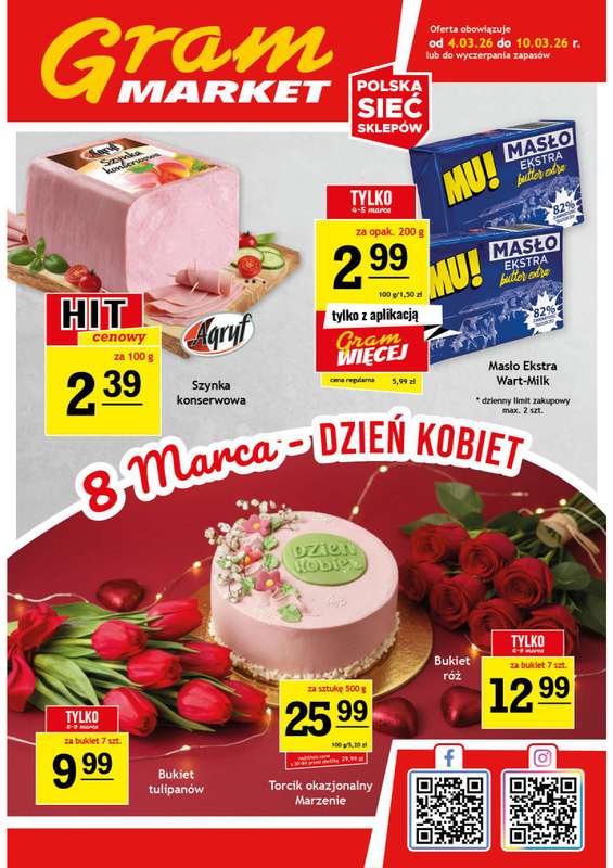 Gram Market - gazetka promocyjna Gazetka od środy 04.03 do wtorku 10.03