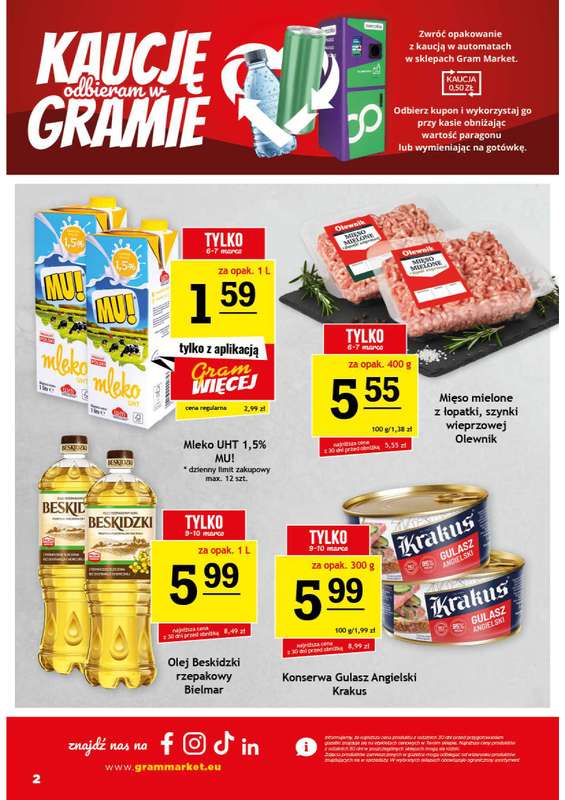 Gram Market - gazetka promocyjna Gazetka od środy 04.03 do wtorku 10.03 - strona 2