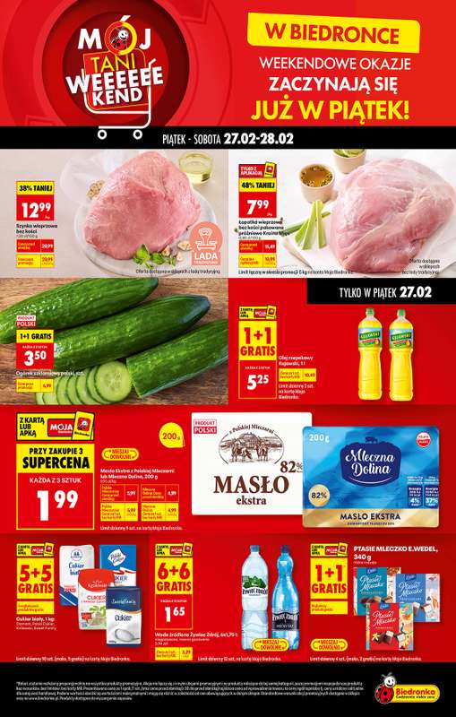 Biedronka - gazetka promocyjna Tani weekend w Biedronce od piątku 27.02 do soboty 28.02
