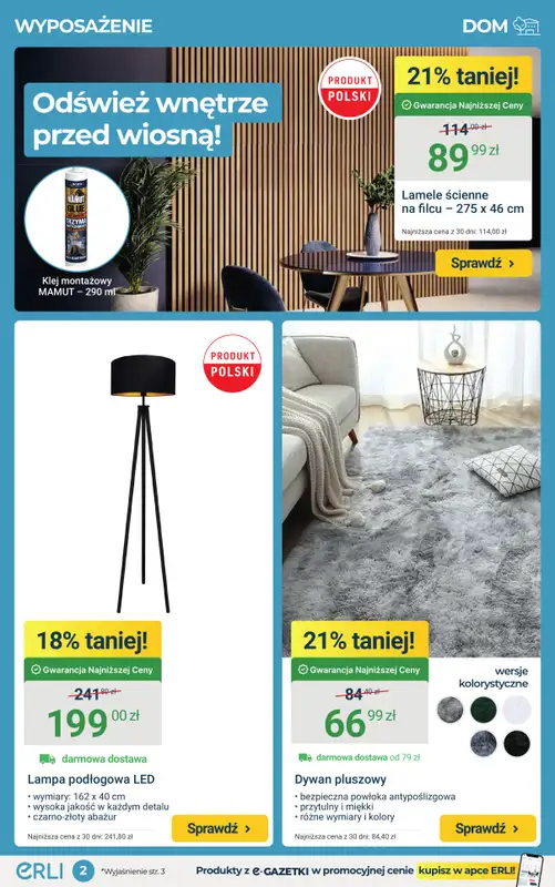ERLI - gazetka promocyjna Dom i ogród taniej – czas na zmiany! od piątku 27.02 do niedzieli 01.03 - strona 2