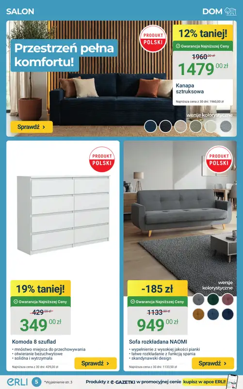 ERLI - gazetka promocyjna Dom i ogród taniej – czas na zmiany! od piątku 27.02 do niedzieli 01.03 - strona 5