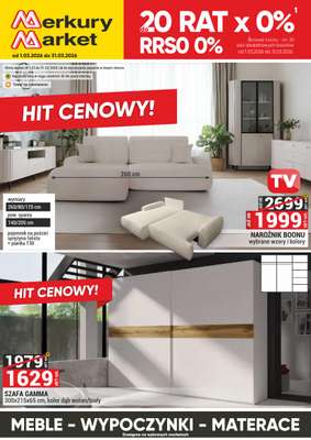Merkury Market - gazetka promocyjna Meble, wypoczynki, materace od niedzieli 01.03 do wtorku 31.03