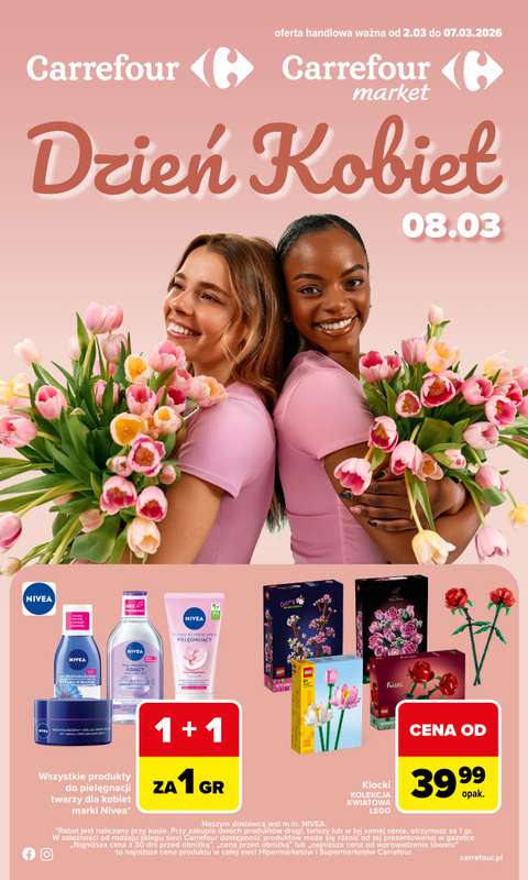 Carrefour - gazetka promocyjna Gazetka Dzień Kobiet od poniedziałku 02.03 do soboty 07.03