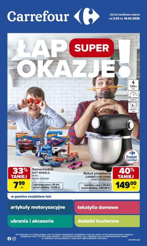 Carrefour - gazetka promocyjna Gazetka Łap super okazje od poniedziałku od poniedziałku 02.03 do soboty 14.03