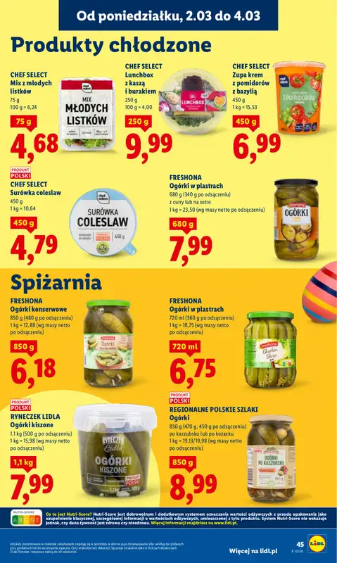 Lidl - gazetka promocyjna Oferta od poniedziałku od poniedziałku 02.03 do środy 04.03 - strona 45