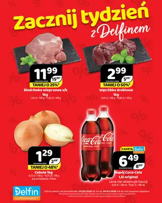 Delfin - gazetka promocyjna Zacznij tydzień z Delfinem od poniedziałku 02.03 do środy 04.03
