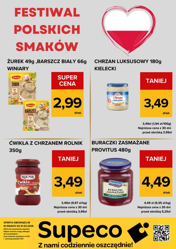 Supeco - gazetka promocyjna Festiwal Polskich smaków  do wtorku 31.03