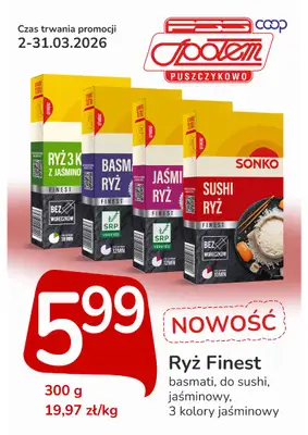 Społem - Blisko i Korzystnie - gazetka promocyjna Plakat promocyjny PSS Puszczykowo od poniedziałku 02.03 do wtorku 31.03