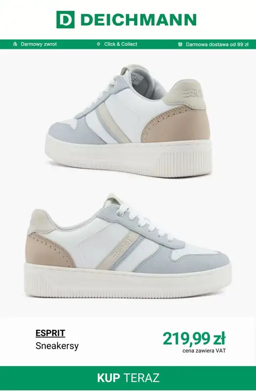 Deichmann - gazetka promocyjna Sneakersy płaskie damskie od poniedziałku 02.03  - strona 5