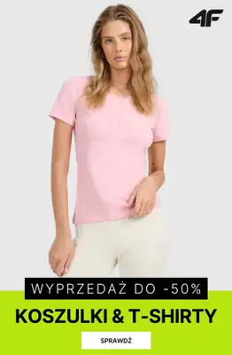 4F - gazetka promocyjna Koszulki i T-shirty damskie – od 19,99 zł od poniedziałku 02.03 
