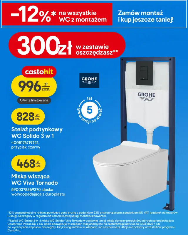 Castorama - gazetka promocyjna Łazienka, kuchnia, atomia od środy 04.03 do wtorku 17.03 - strona 5